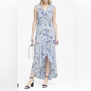 Banana Republic New WOT Faux Wrap Floral Maxi Dress Sz 12P